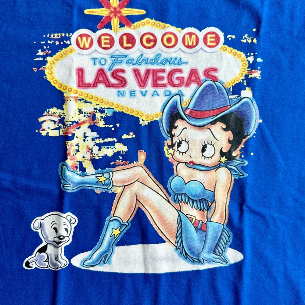 Blue Graphic Betty Boop Tee- adult medium.